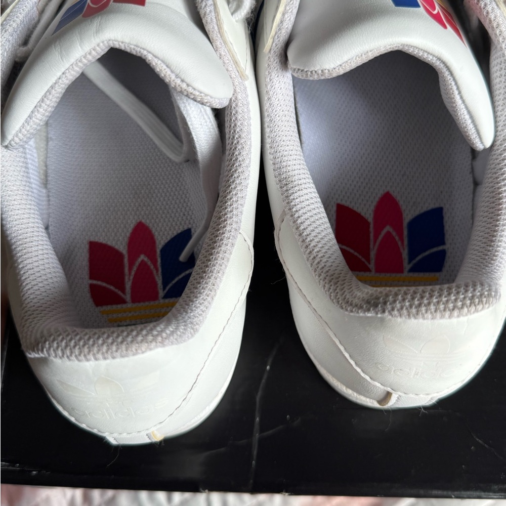 Adidas Men’s Superstar White Multicolor Sneakers - Picture 3 of 6